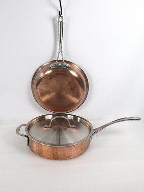 3 PC SET OF CALPHALON TRI-CLAD COPPER COOKWARE